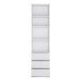 Fribo Bookcase - 3 Drawer - Narrow - White