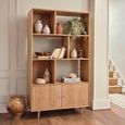 Jenson Oak Bookcase with Cupboard