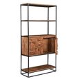 Axis Acacia Wood Bookcase with Cupboard - Geometric