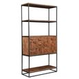 Axis Acacia Wood Bookcase with Cupboard - Geometric