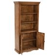 Artwork Carved Bookcase -2 Door - Mango Wood