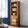 Coastal Bookcase - 1 Drawer - Narrow - with Cupboard - Reclaimed Wood