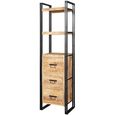 Cosmo Bookcase - 3 Drawer - Narrow - Industrial Style - Wooden and Metal