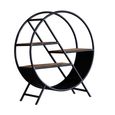 Cosmo Shelving Unit - Round - Industrial Style - Wooden and Metal