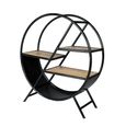 Cosmo Shelving Unit - Round - Industrial Style - Wooden and Metal