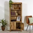 Surrey Bookcase - with Cupboard - Solid Mango Wood