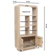 Hudson Bookcase - with Cupboard - Ribbed Carved - Mango Wood