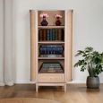 Valencia Bookcase - 1 Drawer - Curved - Natural Rattan and Mango Wood