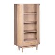 Valencia Bookcase - 1 Drawer - Curved - Natural Rattan and Mango Wood