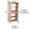 Wilton Bookcase - 2 Drawer - Large - Open - Ribbed - Gold Trim - Acacia Wood