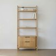 Vermont Oak Effect Bookcase - 2 Drawer
