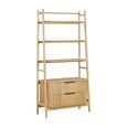 Vermont Oak Effect Bookcase - 2 Drawer