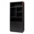 Oakura Black Oak Bookcase with Cupboard - RH