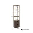 Carter Shelving Unit - 2 Drawer - Brown - Oak and Metal