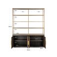 Carter Shelving Unit - 4 Door - Large - Brown - Oak and Metal