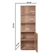 Indus Bookcase - Tall - 1 Door - Pale Taupe - Mango Wood