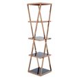 Ackley Shelving Unit - Rose Gold Glass
