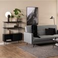 Angus Black Ash Small Shelving Unit with Cupboard