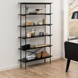 Angus Bookcase - Open - Black Melamine