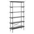 Angus Bookcase - Open - Black Melamine