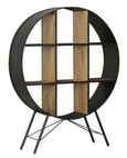Clearance - Reed Black Metal Industrial Open Round Bookshelf with 6 Shelves - Dia 120cm - Brand New Item
