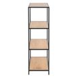Clearance - Seaford Oak and Black Metal Short Open Shelving Unit - FSS16400