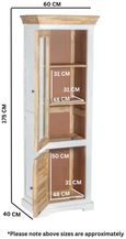 Coastal White and Wood 2 Door Bookcase Display Cabinet