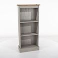 Corona Grey Mexican Pine Low Narrow Bookcase