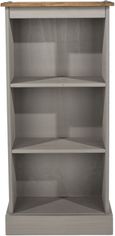 Corona Grey Mexican Pine Low Narrow Bookcase
