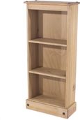 Corona Pine Mexican Low Narrow Bookcase 