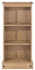 Corona Pine Mexican Low Narrow Bookcase 