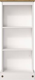Corona White Mexican Pine Low Narrow Bookcase