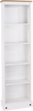 Corona White Mexican Pine Tall Narrow Bookcase