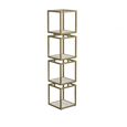 Shelving Unit - 4 Tier - Square - Cream and Gold