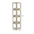 Shelving Unit - 4 Tier - Square - Cream and Gold