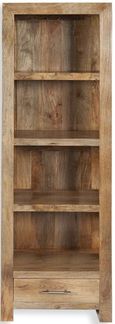 Cuban Natural Mango Wood Narrow Bookcase
