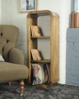 Curved Edge Mango Wood Tall Bookshelf