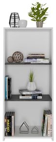 Dallas White and Grey Low Bookcase