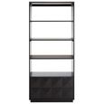 Diamond Bookcase - 1 Drawer - Black Oak