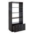 Diamond Bookcase - 1 Drawer - Black Oak