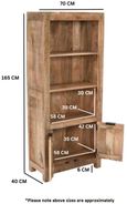 Dispur Solid Mango Wood Bookcase with Cupboard