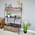 Shelving Unit - Fir Wood and Metal - 4 Drawer