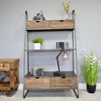 Shelving Unit - Fir Wood and Metal - 4 Drawer