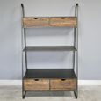 Shelving Unit - Fir Wood and Metal - 4 Drawer