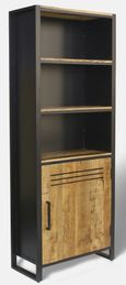 Frais Industrial Rustic Wood Bookcase with Cupboard