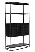 Fusion Mango Wood Bookcase - Black - Geometric