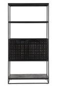 Fusion Mango Wood Bookcase - Black - Geometric