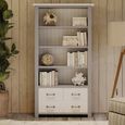 Greystone Reclaimed Wood Open Bookcase - Large - Drawers