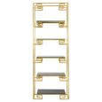Horizon Bookcase - Angular - Black Glass with Gold Metal