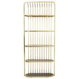 Horizon Bookcase - Cage - Black Glass with Gold Metal